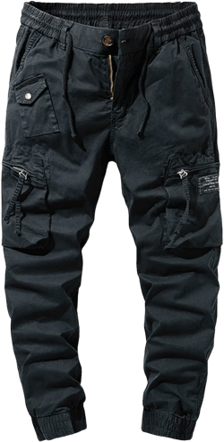 WANGPU Skinny Cargo Pants for Men Techwear Slim Fit Stretch Joggers Athletic Workout Trousers Big and Tall Tapered Sweatpants 34 Black