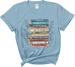 Personalized Favorite Books Shirt - Custom Book Titles Shirt for Readers, Bookshelf Library Shirt XX-Large Light Blue