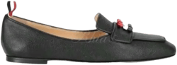 Thom Browne Women's Pebble Grain Leather Flexible Leather Sole 3 Bow Loafer Black