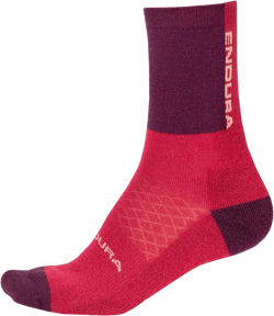 Endura Womens BaaBaa Merino Cycling Socks Aubergine, One Size