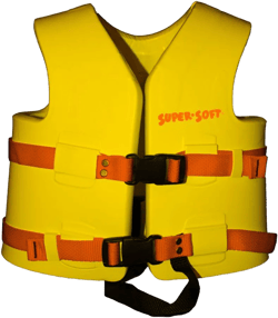 TRC Recreation Super Soft Child Size X Small Life Jacket USCG Approved Vinyl Coated Foam Swim Vest for Kids Swimming Pool and Beach Gear, Yellow