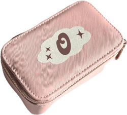 Personalized Initial Travel Jewelry Case - Monogram Custom Gifts For Women, Bridesmaid Proposal Gifts, Travel Jewelry Organizer, Customized Travel Jewelry Box, Birthday Gifts Pink O