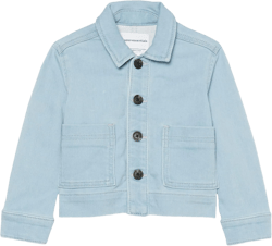 Amazon Essentials Unisex Kids and Toddlers' Relaxed Fit Denim Chore Jacket Large Light Denim Blue