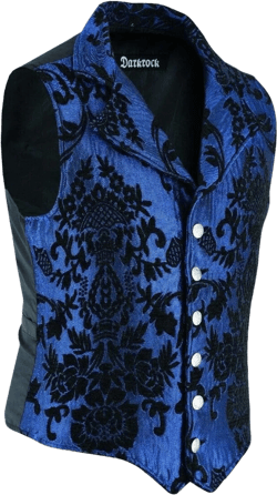 VICTORIAN GENTLEMAN'S ARISTOCRAT VEST TAPESTRY STYLISH VEST X-Large Blue