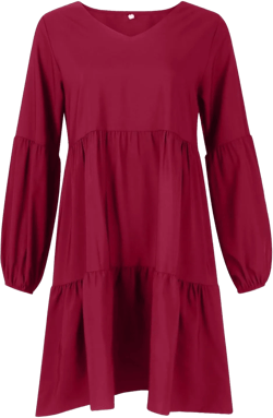 Long Sleeve Dress for Women Spring Summer 2024 Casual Loose V Neck Shirt Dresses Flowy Ruffle Pleated Swing Chiffon Sundress : Sports & Outdoors