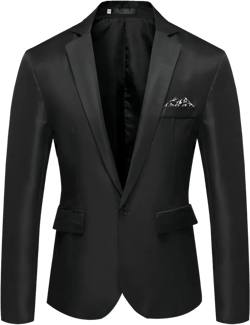 Men's Casual Sport Coats Lightweight Blazer Suit Jacket Slim Fit 1 Button Daily Large Black