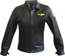 Womens Top Kelly Mcgillis Charlie Pilot Flight Patches Aviator Leather Jacket, Black & Brown Bomber Jacket, Faux/Real 3X-Large Black Faux Leather