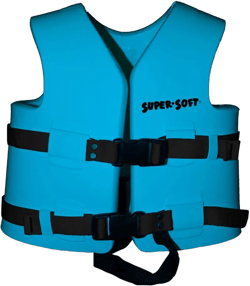 TRC Recreation Super Soft Child Size X Small Life Jacket USCG Approved Vinyl Coated Foam Swim Vest for Kids Swimming Pool and Beach Gear, Marina Blue