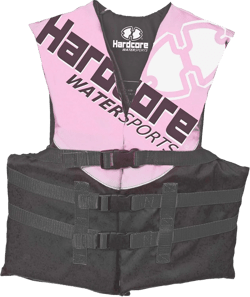 Hardcore Coast Guard Type III PFD for Youth Child Teen Adult; Life Vest Flotation Device; Life Jacket Paddle Vest for Big Kids, Jet ski, Wakeboard, Hardshell Kayak Life Jacket Pink (..Youth 50-90 lbs)