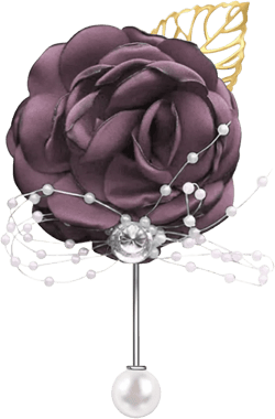 Rose Flower Wedding Brooches Cloth Art Floral Leaf Suit Shirt Lapel Brooch Pin Fashion Jewelry Boutonniere for Men Women Gold Plated Wine A
