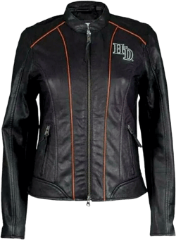 Women’s Black Leather Biker Jacket HD Motorcycle Jacket for Ladies with Side Laces X-Small Leather