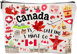 Canada Souvenirs Cosmetic Bags For Women，Canada Is Calling I Must Go, Makeup Organizer Bag, Toiletry Pouch, Small Travel Storage Bag, Canada Themed Gifts, Women Essentials - D06