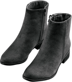 Collections Etc Cushioned Micro Suede Zippered Ankle Boots with Skid-Resistant Soles 10 Black Female