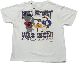 LSU vs Alabama Vintage 1996 Death Valley Tee Thrashed Cropped Tee Cream