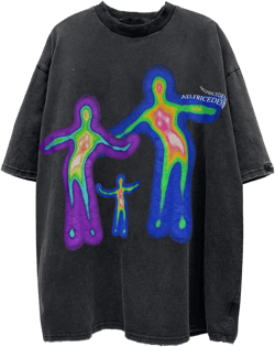 Aelfric Eden Oversized Graphic Tees Print Vintage Tshirts Cotton Tops Streetwear Casual Shirt Black X-Large