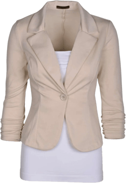 Auliné Collection Women's Casual Work Solid Color Knit Blazer Large Cappuccino