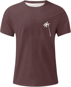 WENKOMG1 Graphic Tshirts Shirt for Men Printed Solid Color Casual Tee Shirt Summer Short Sleeve Loose Fit Tees, Polo Shirt for Men T Shirts Mens Golf Shirts Hawaiian Shirt(Brown 1,4X-Large)