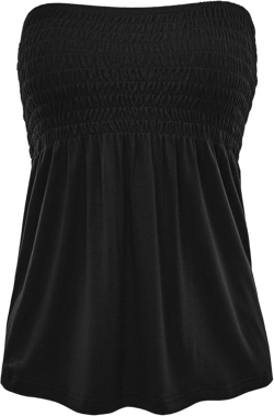 FashionMille Womens Casual Strapless Babydoll Tube top Shirt Blouse Tank Cami
