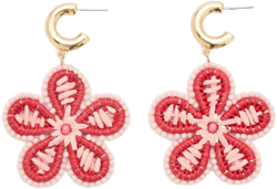 Straw Floral Drop Earrings