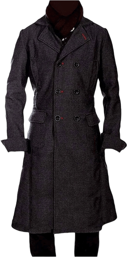 Sherlock Holmes Benedict Cumberbatch Black Consulting Detective Jacket Wool Coat X-Large Black - Wool Long Trench Coat Jacket