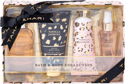 Tahari Vanilla Jasmine Spa Gift Set for Women – Luxurious Bath Kit with Body Lotion, Body Wash & Body Mist – Perfect Selfcare Gifts for Women (Leopard)