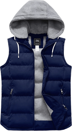 ZSHOW Women's Outerwear Vest Hooded Puffer Vest Padded Winter Vest Jacket X-Large Navy