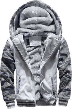 Hoodies for Men Fleece Jackets Winter Pullover Full Zip Warm Thick Workout Coats X-Large 62light Gray