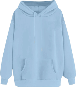 Generic Oversized Hoodies For Women,2024 Fall Trendy Basic Plain Y2K Hoodies Drawstring Pullover Tops Long Sleeve Sweatshirt Large B-light Blue