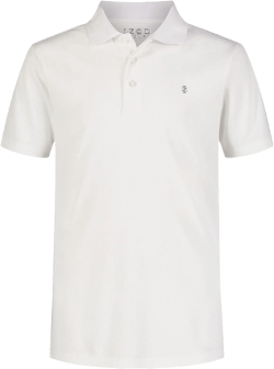 IZOD Boys' Performance Golf Grid Short Sleeve Stretch Collared Polo Shirt 10-12 White