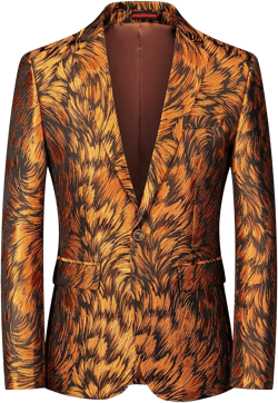 UNINUKOO Mens Casual Floral Blazer Dress Slim Fit Prom Party Paisley Suit Jacket for Men 32 Yellow
