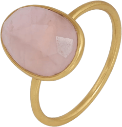 14K Yellow Gold Plated Rose Quartz Moonstone Labradorite Ring in 925 Sterling Silver for Women Rose Quartz 11