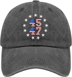 Won 2024 President 47th Hats for Womens Baseball Caps Classic Washed Running Hat Fitted Pigment Black One Size