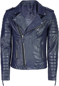 Mens Distress Leather Jackets Motorcycle Bomber Biker Stylish Outerwear Zipper JacketNavy Blue Jacket