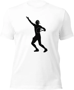 Rafa Nadal Tennis Black Silhouette Unisex Cotton Short Sleeve Shirt Medium White