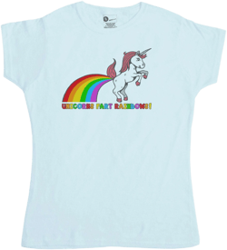 Unicorns Fart Rainbows Fitted Womens T-Shirt