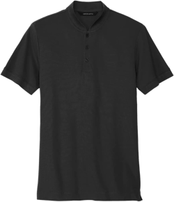 Forerunner | MM1008 Mercer+Mettle Stretch Pique Henley | Polo Shirt for Men | Polo Tees (US, Alpha, X-Large, Regular, Regular, Deep Black)