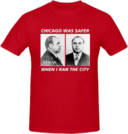 Gwdqone Capone Chicago Men Woman Mafia Cotton O-Neck Shirts Large Red