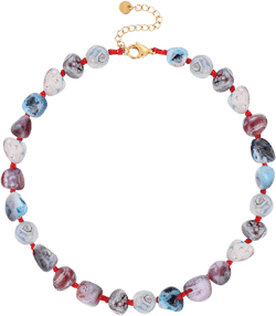 EDYZSJDY Stone Bead Necklace for Women, Natural Gem Stone Beaded Choker Statement Necklace, Semi Precious Gem Necklace, Gemstone Chakra Collar Necklace Handmade Knotted Boho Jewelry Gifts for Women : Clothing, Shoes & Jewelry