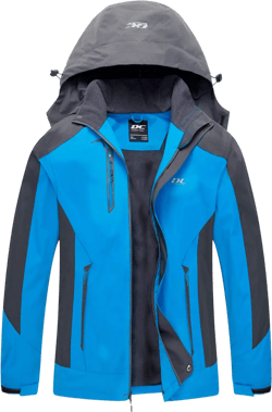 Diamond Candy Men's Hooded Waterproof Jacket Lightweight Rain Jacket Outdoor Casual Sportswear Medium Blue