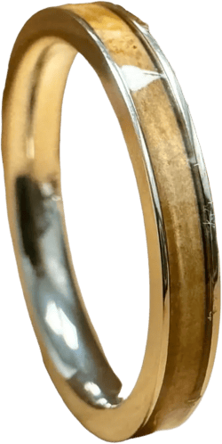BW James Jewelers "The Lady Bourbon Stack 2.5mm Brilliant White Titanium Band Reclaimed With Oak Bourbon Whiskey Barrel Wooden Engagement Ring For Women Fashion Comfort Fit Sizes 3-10 (7.5)