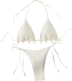 GORGLITTER Women's Halter Triangle Thong Bikini Sets High Cut Micro Bikini Set Bathing Suit