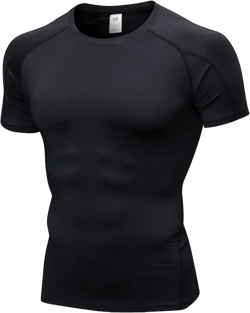 SPVISE Men's Compression Shirts Short Sleeve Workout Gym T-Shirt Running Tops Cool Dry Sports Base Layer Athletic Undershirts Black Small