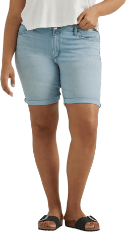 Lee Women's Plus Size Legendary Rolled Denim Bermuda Short at Amazon Women’s Clothing store