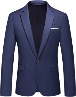 Men's Suit Blazer Jacket Slim Fit Casual One Button Lightweight Sport Coats Formal Dress Daily Business Suit Jacket X-Large Navy Blue