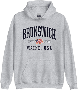 Patriotic Brunswick Hoodie - USA Flag Brunswick, Maine 4th of July Sweatshirt