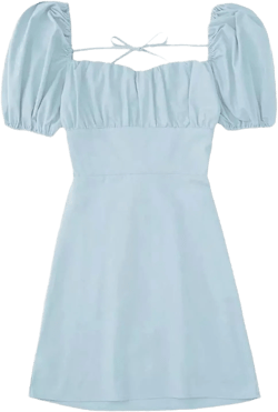 SobeiKre Women's Mini Dresses Square Neck Bubble Short Sleeve Shrink Pleated Chest Doll Dress GILR Trendy Fashion Dress