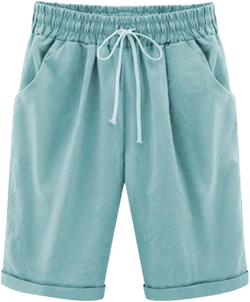 Generic Shorts for Women Trendy Summer Knee Length High Waist Drawstring Bermuda Shorts Loose Casual Comfy Shorts with Pokcet | Amazon.com