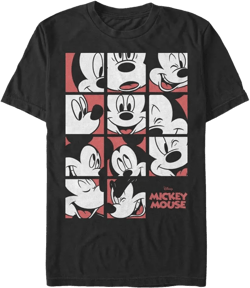 Disney Big & Tall Classic Mickey Mouse Expression Grid Men's Tops Short Sleeve Tee Shirt