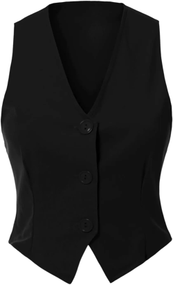 Design by Olivia Women's Business Casual Suit Vest Sleeveless Fashion Dressy Crop Vest waistcoat Medium Black