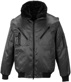 Pilot Jacket Fur Lined Water Resistant 4 in 1 Work Jacket (zip off sleeves) Bodywarmer - PJ10